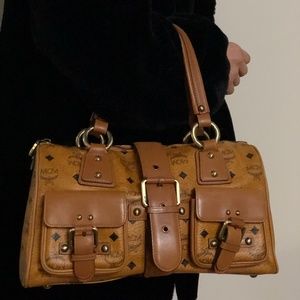Used MCM Monogram Boston Bag with Handles